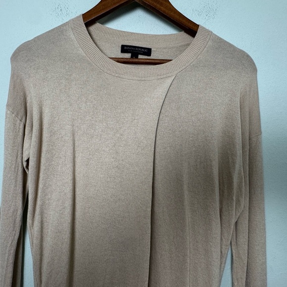 Banana Republic - Tan Silk Cashmere Drape Sweater Size Small - Picture 3 of 10